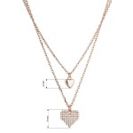 Pozlacený dvouřadý náhrdelník srdíčka 12153.1 rose gold
