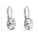 Stříbrné náušnice visací s krystaly Swarovski modrý ovál 31276.5
