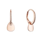 Pozlacené stříbrné náušnice se zavěšenou placičkou 11722.1 rose gold