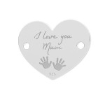 Stříbrná komponenta - srdce ”I love you Mom”