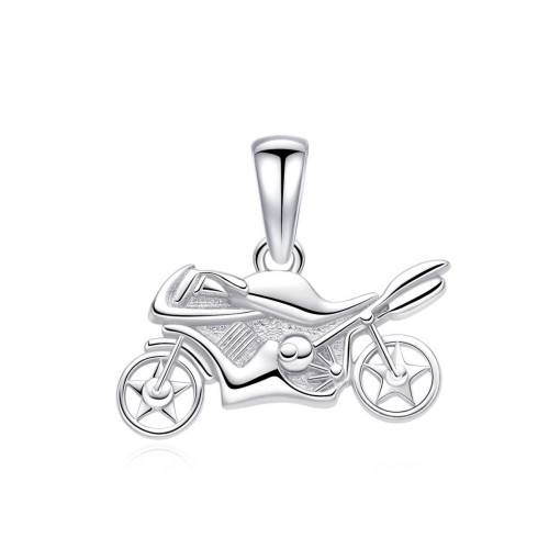 Stříbrný přívěsek motorka