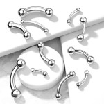 Piercing do obočí - kuličky, tl. tyčky 1,6 mm (1,6 x 10 mm, 4 mm kuličky)