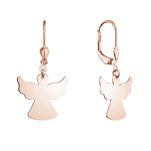 Pozlacené stříbrné náušnice andělé 61133 rose gold