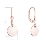 Pozlacené stříbrné náušnice placičky 61134 rose gold