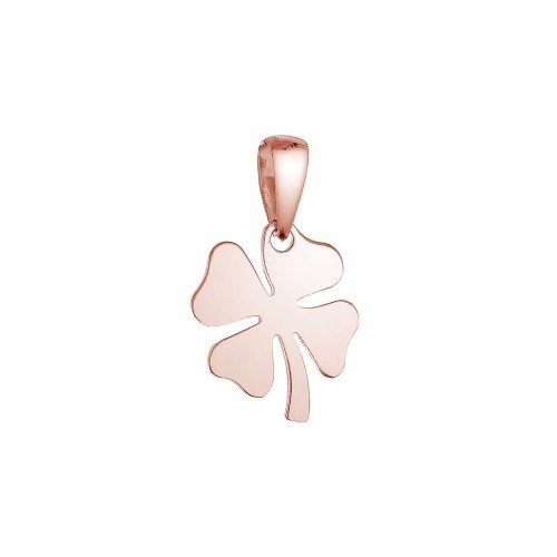 Pozlacený stříbrný přívěsek čtyřlístek lesklý 64094 rose gold