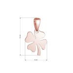 Pozlacený stříbrný přívěsek čtyřlístek lesklý 64094 rose gold