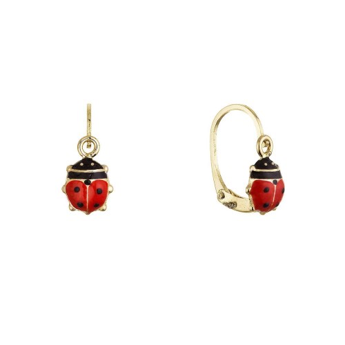 Zlaté 14 karátové dětské náušnice berušky 91A00072