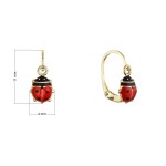 Zlaté 14 karátové dětské náušnice berušky 91A00072