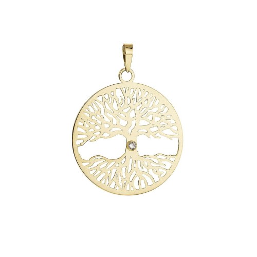 Zlatý 14 karátový přívěsek strom života s briliantem 94B00014