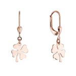 Pozlacené stříbrné náušnice čtyřlístky 61132 rose gold