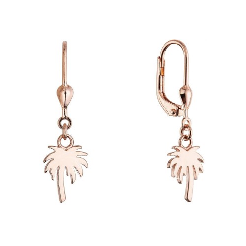 Pozlacené stříbrné náušnice palmy 61131 rose gold