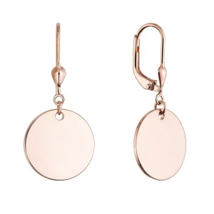 Pozlacené stříbrné náušnice placičky velké 61135 rose gold