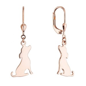 Pozlacené stříbrné náušnice psi 61130 rose gold
