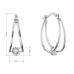 Stříbrné náušnice hladké kruhy se Swarovski krystalem 31323.1