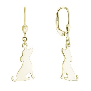Pozlacené stříbrné náušnice psi 61130