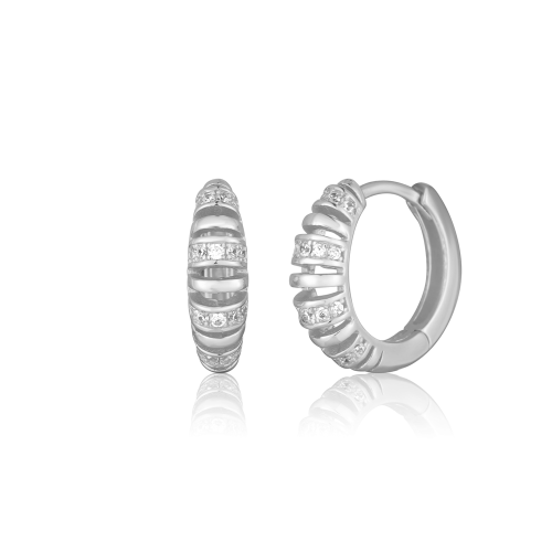 Stříbrné náušnice kroužky se zirkony