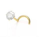 Zlatý piercing do nosu s diamantem 3 mm, Au 585/1000