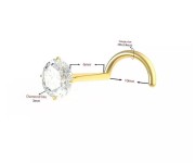 Zlatý piercing do nosu s diamantem 3 mm, Au 585/1000