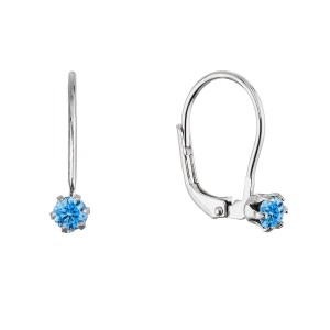 Stříbrné visací náušnice s Preciosa krystalem 31322.3 aqua