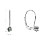 Stříbrné visací náušnice s Preciosa krystalem 31322.3 black diamond