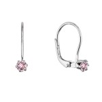 Stříbrné visací náušnice s Preciosa krystalem 31322.3 lt. rose