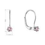 Stříbrné visací náušnice s Preciosa krystalem 31322.3 lt. rose