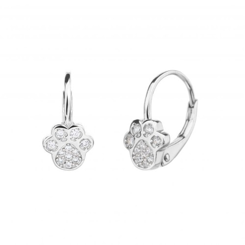 Stříbrné dívčí náušnice psí tlapky
