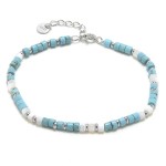 Minerální náramek přírodní Howlit, stříbro AG925