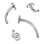 Tyčka k piercingu do pupíku TITAN, závit 1,2 mm (1,2 x 8 mm)