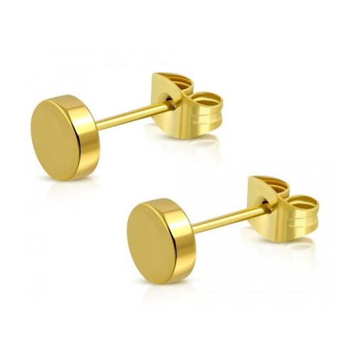 Zlacené ocelové náušnice kolečka, 4 mm