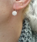 Stříbrné náušnice koule 10 mm s krystaly Swarovski®, Crystal