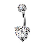 Luxusní piercing do pupíku s Moissanity 2.50ct, TITAN