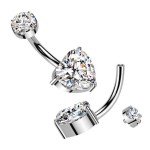 Luxusní piercing do pupíku s Moissanity 2.50ct, TITAN