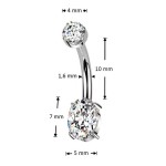 Luxusní piercing do pupíku s Moissanity 1.25ct, TITAN
