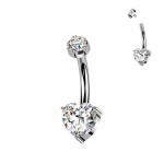 Luxusní piercing do pupíku s Moissanity 1.00ct, TITAN