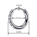 Titanové náušnice kroužky s moissanity, 12 mm