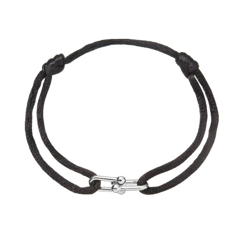 Kabbalah náramek se stříbrnou ozdobou 13094.3 black