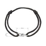 Kabbalah náramek se stříbrnou ozdobou 13094.3 black