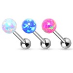 Piercing do jazyka opál (zelená, 1,6 x 16 mm)
