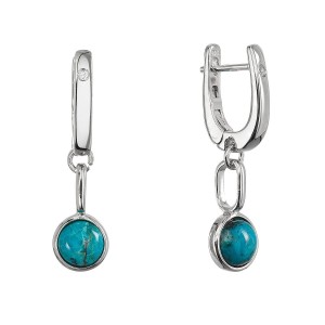 Stříbrné visací náušnice s pravým chryzokolem 11736.3