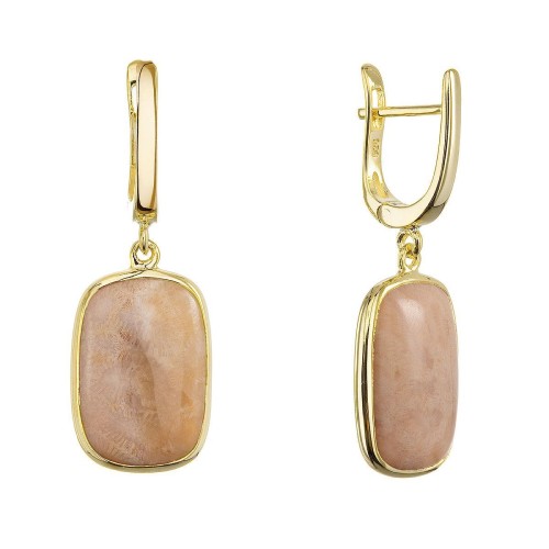 Pozlacené náušnice s fosilním korálem 11741.3