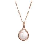 Pozlacený náhrdelník s pravým růženínem 12156.3 rose gold