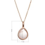 Pozlacený náhrdelník s pravým růženínem 12156.3 rose gold