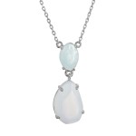 Stříbrný náhrdelník s akvamarínem a chalcedonem 12161.3