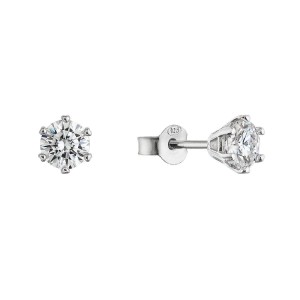 Stříbrné náušnice MIA 11M00006 moissanite