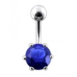 Stříbrný piercing do pupíku se zirkonem (růžová)