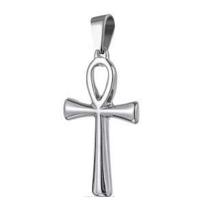 Ocelový přívěsek kříž života