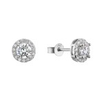Stříbrné náušnice AURORA 11M00003 moissanite