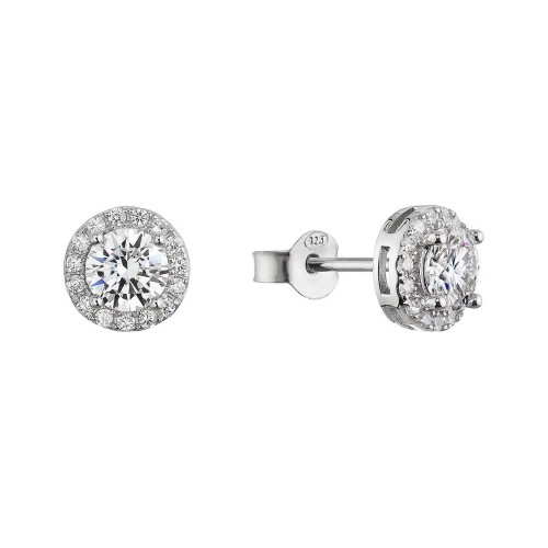 Stříbrné náušnice AURORA 11M00003 moissanite
