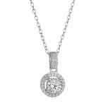 Stříbrný náhrdelník AURORA 12M00001 moissanite